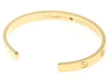 Cartier　カルティエ　ラブオープンブレスレット　イエローゴールド　K18YG　ダイヤモンド　1PD　約27.0g　記載18号【433】