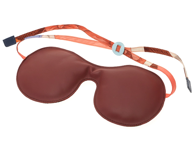 HERMES　エルメス　アイマスク　トラベルマスク アビエーター ノット・スリーピー　マルチカラー　シルク【472】AH