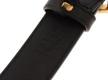 GUCCI　グッチ　ダブルGスリムベルト　ブラック/ゴールド金具(GP)　レザー　414516　 2147200512532　【432】