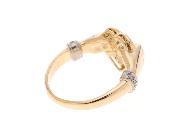 Carrera y Carrera カレライカレラ ハート&ハンドリング イエローゴールド ホワイトゴールド ダイヤモンド 6.5g #8.5 2147200512785 【432】