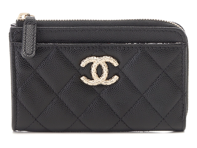 CHANEL シャネル 小物 マトラッセ クラシック ジップ カードケース ブラック・GP金具 キャビアスキン AP4091 B16988  94305【472】HA の購入なら「質」の大黒屋（公式）