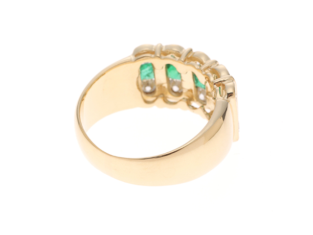 JEWELRY ジュエリー リング 指輪 K18 エメラルド0.47ct ダイヤモンド