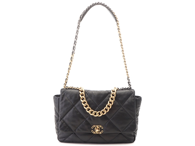 CHANEL シャネル CHANEL19 マキシ ハンドバッグ チェーンショルダーバッグ AS1162 ブラック/GP/SV シャイニーラムスキン  【460】2147200516653 の購入なら「質」の大黒屋（公式）