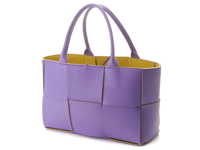 BOTTEGA VENETA ボッテガ・ヴェネタ アルコトートバッグ スモール パープル/イエロー カーフ【430】