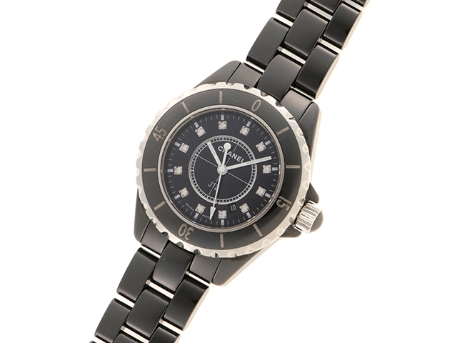 CHANEL シャネル J12 33mm H1625 セラミック ブラック 12P クォーツ 【460】2147200519869