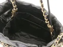 CHANEL シャネル CHANEL22 ミニハンドバッグ ブラック ゴールドプレート シャイニーカーフ　433