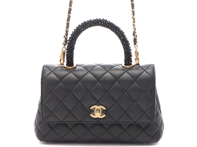 CHANEL シャネル ショルダーバック マトラッセ ココハンドルＸＳ２ｗａｙバッグ ブラック／ＧＰ ラムスキン A92990  2147200521534【437】 の購入なら「質」の大黒屋（公式）