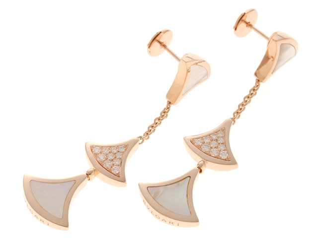 BVLGARI　ブルガリ　ディーヴァ　ドリーム　ピアス　K18ピンクゴールド　ダイヤモンド　【430】2147200521602