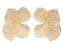 JEWELRY ノンブランドジュエリー ピアス 花 K18イエローゴールド ダイヤモンド2.05カラットｘ2個 重さ約16.6g【472】SJ