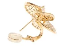 JEWELRY ノンブランドジュエリー ピアス 花 K18イエローゴールド ダイヤモンド2.05カラットｘ2個 重さ約16.6g【472】SJ