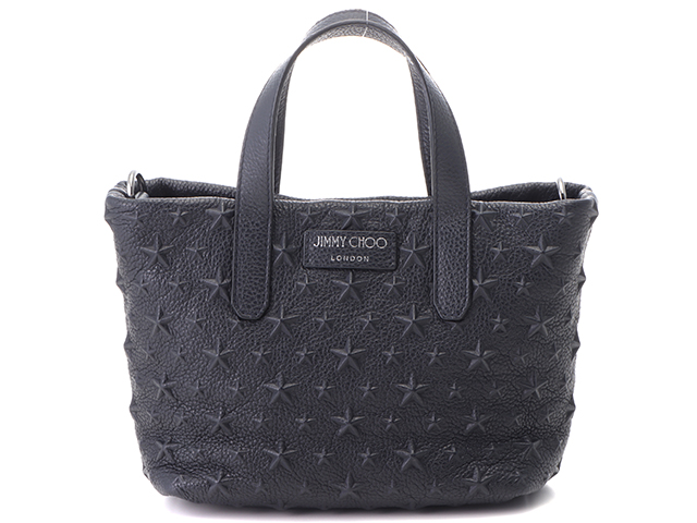 JIMMY CHOO ジミーチュウ スターエンボス 2WAYバッグ ネイビー レザー【430】2147200526126  の購入なら「質」の大黒屋（公式）