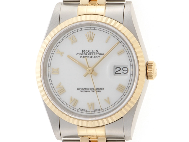 W番 ROLEX ロレックス 腕時計 デイトジャスト36 16233 ホワイトローマ  