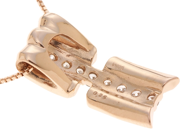 JEWELRY ノンブランドジュエリー ネックレス K18PG ピンクゴールド ダイヤモンド 0.25ct  【472】2147200527055