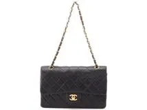 CHANEL シャネル マトラッセＷフラップチェーンショルダーバッグ A01112 ブラック GP ゴールド金具 ラムスキン 2147200531922【200】