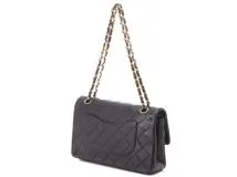 CHANEL シャネル マトラッセＷフラップチェーンショルダーバッグ A01112 ブラック GP ゴールド金具 ラムスキン 2147200531922【200】