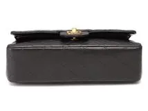 CHANEL シャネル マトラッセＷフラップチェーンショルダーバッグ A01112 ブラック GP ゴールド金具 ラムスキン 2147200531922【200】