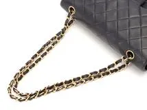 CHANEL シャネル マトラッセＷフラップチェーンショルダーバッグ A01112 ブラック GP ゴールド金具 ラムスキン 2147200531922【200】