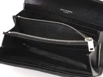 SAINT LAURENT　サンローラン　カサンドラ　ラージフラップウォレット　3772264　ブラック/シルバー金具　カーフ　長財布【207】2147200532349