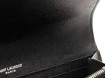 SAINT LAURENT　サンローラン　カサンドラ　ラージフラップウォレット　3772264　ブラック/シルバー金具　カーフ　長財布【207】2147200532349