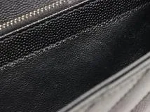SAINT LAURENT　サンローラン　カサンドラ　ラージフラップウォレット　3772264　ブラック/シルバー金具　カーフ　長財布【207】2147200532349