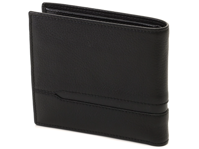 BVLGARI　ブルガリ　オクト2つ折り財布　ブラックレザー　36964　2147200533025　【205】