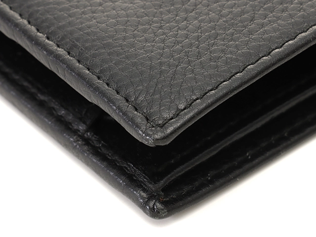 BVLGARI　ブルガリ　オクト2つ折り財布　ブラックレザー　36964　2147200533025　【205】