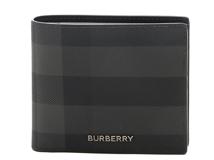 BURBERRY バーバリー チャコールチェック 二つ折り財布 ブラック PVC  