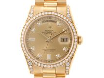 ランダム番 ROLEX ロレックス 腕時計 デイデイト36 118388A K18イエローゴールド 10Pダイヤモンドシャンパン文字盤 ベゼル/ラグダイヤモンド 自動巻き【472】SJ