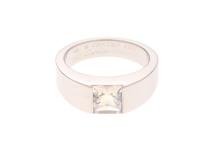 Cartier　カルティエ　タンク 　リング　K18ホワイトゴールド　#49号　ムーンストーン 　9.6g　【432】2147200537207