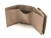 SAINT LAURENT サンローラン モノグラム オリガミ タイニーウォレット 3つ折り財布 668274 ベージュ/GP金具 レザー 【460】2147200537306