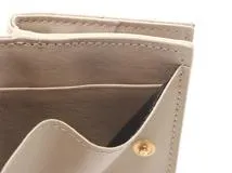 SAINT LAURENT サンローラン モノグラム オリガミ タイニーウォレット 3つ折り財布 668274 ベージュ/GP金具 レザー 【460】2147200537306