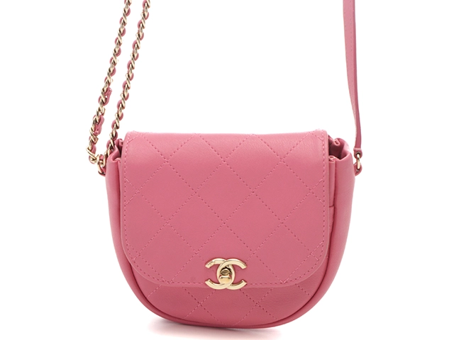 CHANEL シャネル マトラッセ ミニチェーンショルダーバッグ ピンク/GP