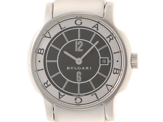 BVLGARI　ブルガリ　ソロテンポ　ST29S　ブラック文字盤　レディース腕時計　SS　クォーツ【436】　2147200538990