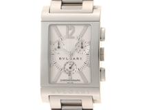BVLGARI　ブルガリ　レッタンゴロ　クロノグラフ　RTC49S　ステンレス　シルバータペストリー文字盤　男性用クオーツ時計【473】