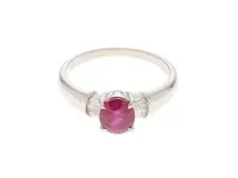JEWELRY　ジュエリー　　リング　PT900　プラチナ　12号　ダイヤモンド0.11　ルビー1.22 　　約4.1g　2147200540092　【208】