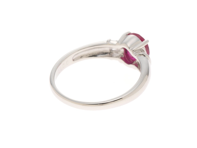 JEWELRY　ジュエリー　　リング　PT900　プラチナ　12号　ダイヤモンド0.11　ルビー1.22 　　約4.1g　2147200540092　【208】