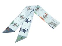 HERMES　エルメス　ツイリー HERMES PARADE ブルーグラシエ／ヴェール　シルク　【471】N　2147200540238