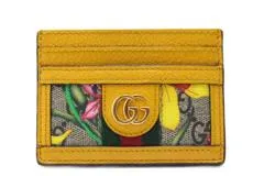 GUCCI グッチ フローラ オフィディア カードケース 523159 イエローゴールド/ベージュ PVC/レザー