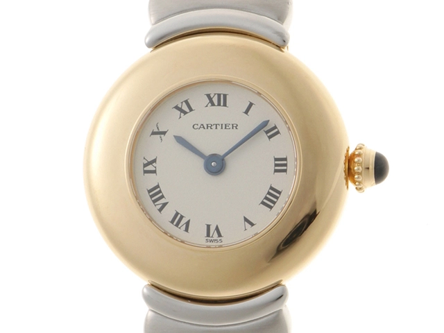 CARTIER　カルティエ　コリゼベルエポック　クォーツ　女性　YG/SS　アイボリー　W40001F2　【432】　【2147200541495】