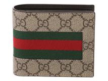 GUCCI グッチ GGスプリーム 二つ折り財布 ベージュ PVC/レザー アウトレット 779854【430】2147200542508