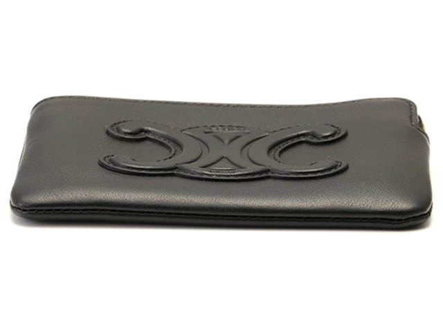 CELINE セリーヌ コインパース キュイル トリオンフ ブラック カーフ 【434】2147200544427