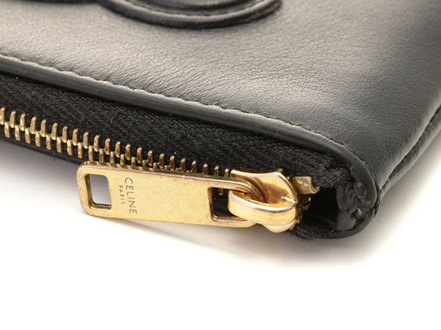 CELINE セリーヌ コインパース キュイル トリオンフ ブラック カーフ 【434】2147200544427