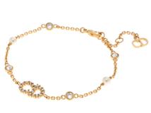 Dior　ディオール　Clair D Luneブレスレット　GP/クリスタル/レジンパール　2147200545455【432】