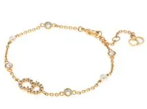 Dior　ディオール　Clair D Luneブレスレット　GP/クリスタル/レジンパール　2147200545455【432】