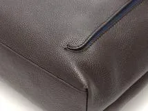 FURLA フルラ バイカラー ショルダーバッグ ネイビー／ダークブラウン レザー F6356【430】2147200546773