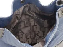 FURLA フルラ バイカラー ショルダーバッグ ネイビー／ダークブラウン レザー F6356【430】2147200546773