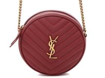 SAINT LAURENT サンローラン ヴィニル チェーンショルダー ボルドー レザー 610436 2147200548470 【432】
