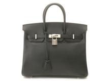 Hermès　エルメス　バーキン25　ブラック/SV　□J刻印(2006年頃)　【471】　Y