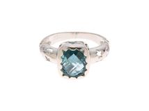 JEWELRY ノンブランドジュエリー リング 約15号 K18ホワイトゴールド/ブルートパーズ/重さ約6.0g【472】YY
