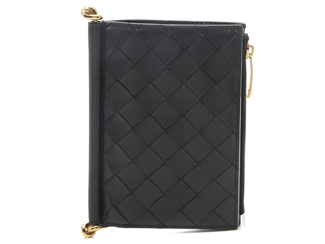[ボッテガヴェネタ]Medium ソルスティス財布(Black/Grey) Bottega Veneta ボッテガ・ヴェネタ ソルスティス ミディアム